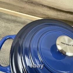 La Cocotte Ronde en Fonte Émaillée Le Creuset Signature 3 1/2 Qt. Bleu Lapis OB