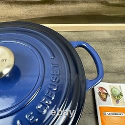 La Cocotte Ronde en Fonte Émaillée Le Creuset Signature 3 1/2 Qt. Bleu Lapis OB