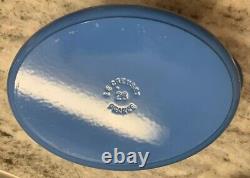 La Creuset Cocotte Ovale Doufeu#28 avec Couvercle Gril Marseille Bleu MINT R149