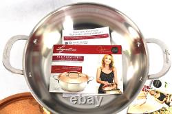 Lagostina Giada Édition Limitée 4Qt. Cocotte en Acier Inoxydable/Couvercle en Cuivre Martelé