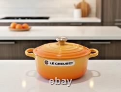 Le Creuset 20 cm 7,9 Cocotte ronde fleur d’oranger en fonte émaillée, faitout hollandais