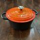 Le Creuset #22 Cocotte Ronde France Pot En émail Avec Couvercle 3.5 L Couvercle Flamme Marine.