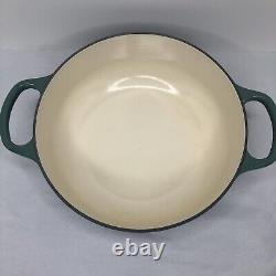 Le Creuset #24 3.5qt Cocotte Française Classique Vert Foncé Bouton Argenté