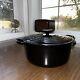 Le Creuset #26 Cocotte Ronde France Pot En Émail Noir Charbon F 5.5 Couvercle Vtg