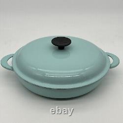 Le Creuset 26 Poêle à Braiser en Fonte Émaillée 10 Bleu France Couvercle Dôme Déformé