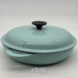 Le Creuset 26 Poêle à Braiser en Fonte Émaillée 10 Bleu France Couvercle Dôme Déformé