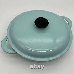 Le Creuset 26 Poêle à Braiser en Fonte Émaillée 10 Bleu France Couvercle Dôme Déformé