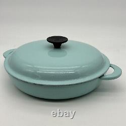 Le Creuset 26 Poêle à Braiser en Fonte Émaillée 10 Bleu France Couvercle Dôme Déformé