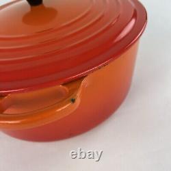 Le Creuset 26 cocotte ronde Signature en fonte émaillée orange 5,5 qt France