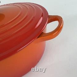 Le Creuset 26 cocotte ronde Signature en fonte émaillée orange 5,5 qt France