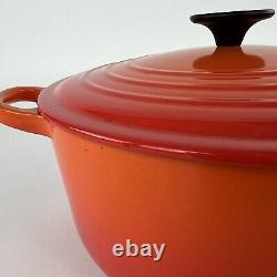 Le Creuset 26 cocotte ronde Signature en fonte émaillée orange 5,5 qt France
