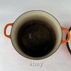 Le Creuset 26 cocotte ronde Signature en fonte émaillée orange 5,5 qt France