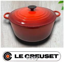 Le Creuset #28 Cocotte 7.25 Qt 6.7 L Rouge Cerise avec Couvercle en Fonte Émaillée