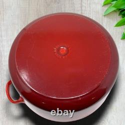 Le Creuset #28 Cocotte 7.25 Qt 6.7 L Rouge Cerise avec Couvercle en Fonte Émaillée