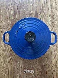 Le Creuset 2qt Pot en fonte bleue 7,25 pouces 18 Dutch Oven France avec couvercle