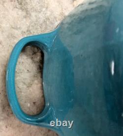 Le Creuset 2qt Rare Théière en fonte bleu-vert 7.25 Pot 18 Cocotte en fonte France avec couvercle