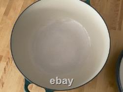 Le Creuset #32 Cocotte en fonte émaillée verte émeraude avec couvercle