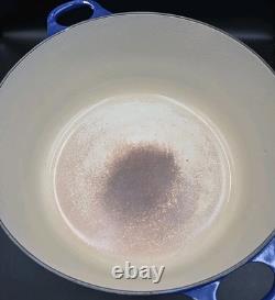 Le Creuset #34 Cocotte en Fonte Émaillée 13,25 Qt Ronde, Bleue à Double Poignée