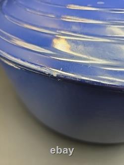 Le Creuset #34 Cocotte en Fonte Émaillée 13,25 Qt Ronde, Bleue à Double Poignée
