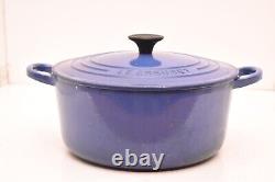Le Creuset 3,5 litres Blue Fonte Pot Dutch Oven France #22 Avec Couvercle