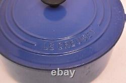 Le Creuset 3,5 litres Blue Fonte Pot Dutch Oven France #22 Avec Couvercle