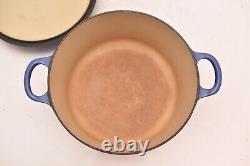 Le Creuset 3,5 litres Blue Fonte Pot Dutch Oven France #22 Avec Couvercle