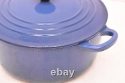 Le Creuset 3,5 litres Blue Fonte Pot Dutch Oven France #22 Avec Couvercle