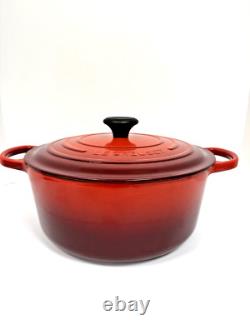 Le Creuset 7,25 Qt 11 #28 Faitout Rond en Fonte Cerise Rouge JAMAIS UTILISÉ