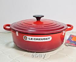 Le Creuset Casserole ronde peu profonde rouge cerise 26 cm 4,25 qt pour risotto, neuve en boîte