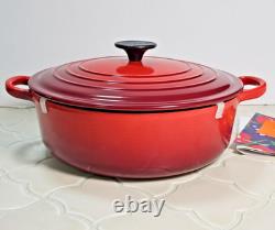 Le Creuset Casserole ronde peu profonde rouge cerise 26 cm 4,25 qt pour risotto, neuve en boîte