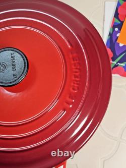 Le Creuset Casserole ronde peu profonde rouge cerise 26 cm 4,25 qt pour risotto, neuve en boîte