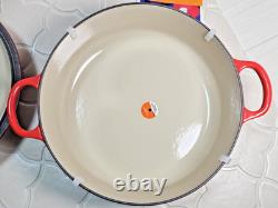 Le Creuset Casserole ronde peu profonde rouge cerise 26 cm 4,25 qt pour risotto, neuve en boîte