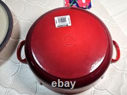 Le Creuset Casserole ronde peu profonde rouge cerise 26 cm 4,25 qt pour risotto, neuve en boîte