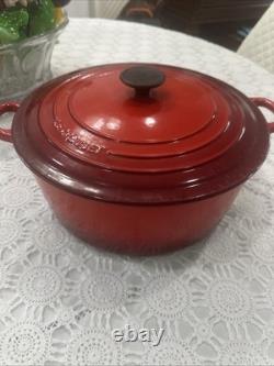 Le Creuset Classique 9 Qt Faitout Rond Signature Cerise 30 Fonte Rouge
