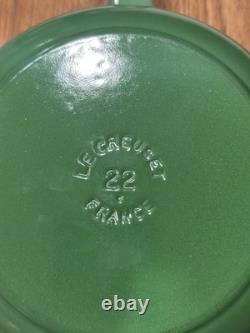 Le Creuset Classique Vert Cocotte No. 22 2 pièces Casserole couvercle (Vintage)