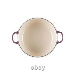 Le Creuset Cocotte 9,5 (24 cm) 4,5 qt Faitout en Fonte Violet Figue Bouton Argent