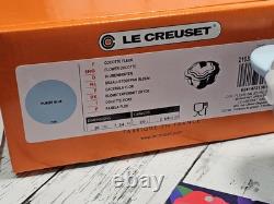 Le Creuset Cocotte Fleur Flower Purist Blue 20cm 2L Bouton Argent Faitout NIB