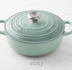 Le Creuset Cocotte Néerlandaise #22 Signature 3,5 Qt COULEUR & TAILLE RARE Sauge NIB R184