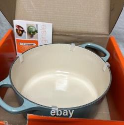 Le Creuset Cocotte Néerlandaise #22 Signature 3,5 Qt COULEUR & TAILLE RARE Sauge NIB R184