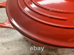 Le Creuset Cocotte Ovale Classique Rouge Cerise 8 Qt. #33 EUC Rare