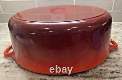 Le Creuset Cocotte Ovale Classique Rouge Cerise 8 Qt. #33 EUC Rare