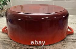 Le Creuset Cocotte Ovale Classique Rouge Cerise 8 Qt. #33 EUC Rare