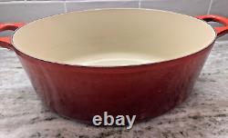 Le Creuset Cocotte Ovale Classique Rouge Cerise 8 Qt. #33 EUC Rare