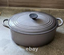 Le Creuset Cocotte Ovale Taille G 6,75 Qt Grise France Fonte Couvercle