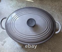 Le Creuset Cocotte Ovale Taille G 6,75 Qt Grise France Fonte Couvercle