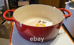 Le Creuset Cocotte Ovale en Fonte Émaillée Signature, 5,5 L, Cerise