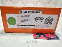 Le Creuset Cocotte Palm Green 18cm 2Qt en Fonte avec Couvercle Argent Neuf dans sa Boîte