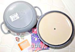 Le Creuset Cocotte Ronde 20cm 2-3/4 Qt Gris Brume Faitout en Fonte NON UTILISÉ