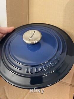 Le Creuset Cocotte Ronde Large, 6-3/4 Qt Magnifique Lapis NEUVE JAMAIS UTILISÉE