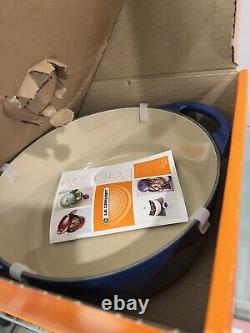 Le Creuset Cocotte Ronde Large, 6-3/4 Qt Magnifique Lapis NEUVE JAMAIS UTILISÉE